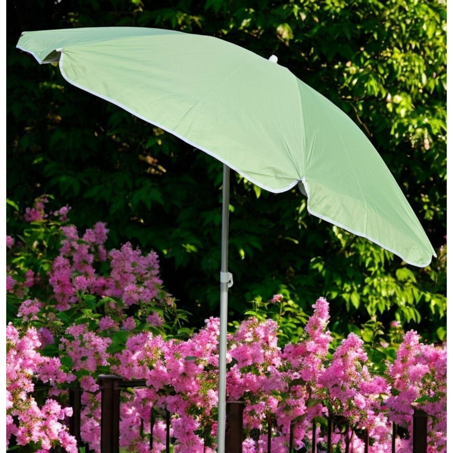 Parasol beach umbrella beach travel stable UV protection UPF 50+ green 170 cm