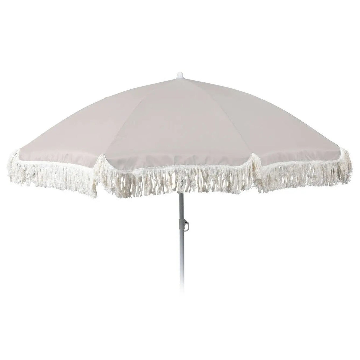 Parasol UV protection 30+ beach umbrella with fringes balcony umbrella umbrella Ø 155 cm light grey