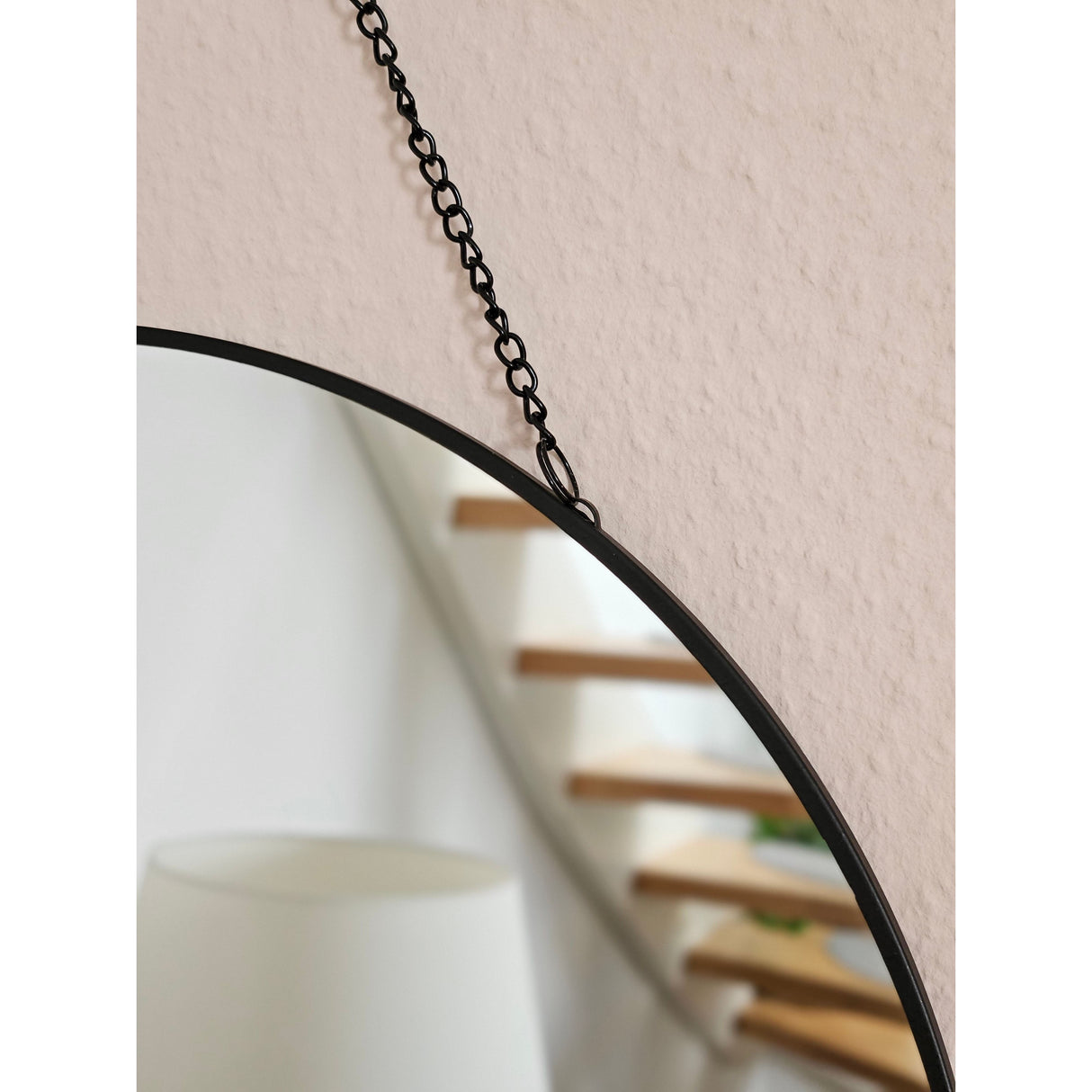 Mirror round 30 cm wall mirror metal black glass make-up mirror decorative mirror