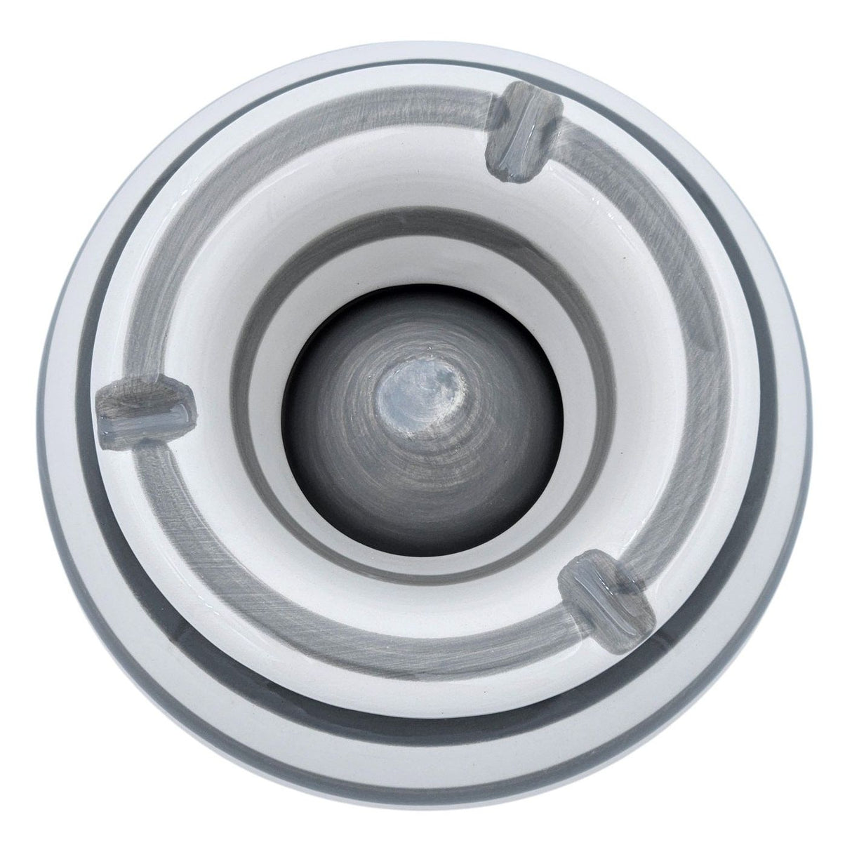 Storm ashtray Mykonos M / XXL 23 cm Maritime grey white ashtray striped