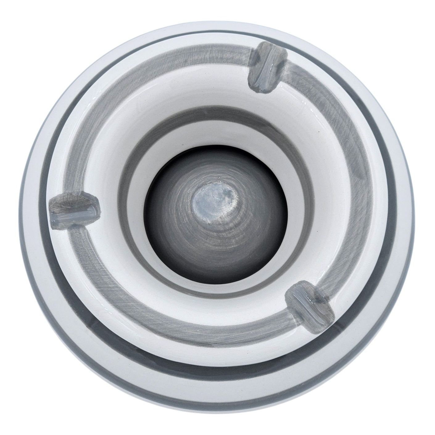 Storm ashtray Mykonos M / XXL 23 cm Maritime grey white ashtray striped