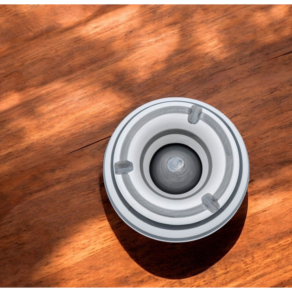 Storm ashtray Mykonos M / XXL 23 cm Maritime grey white ashtray striped