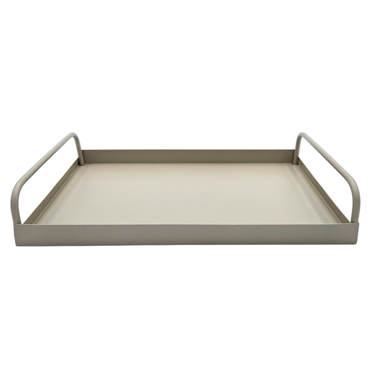 Tablett Metall 2er Set Beige Modern Serviertablett Dekotablett 38x28 u 30x20 cm Sand