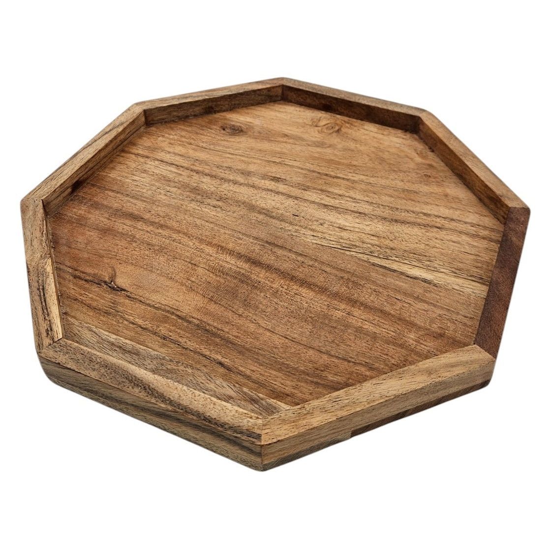 Tray decorative tray octagonal acacia 25 cm wooden tray modern candle tray