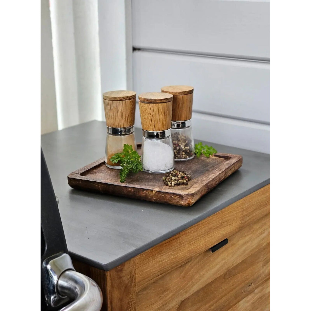 Tablett Mangoholz Holztablett Mango Holz Teller Deko braun dunkelbraun 24x24 cm