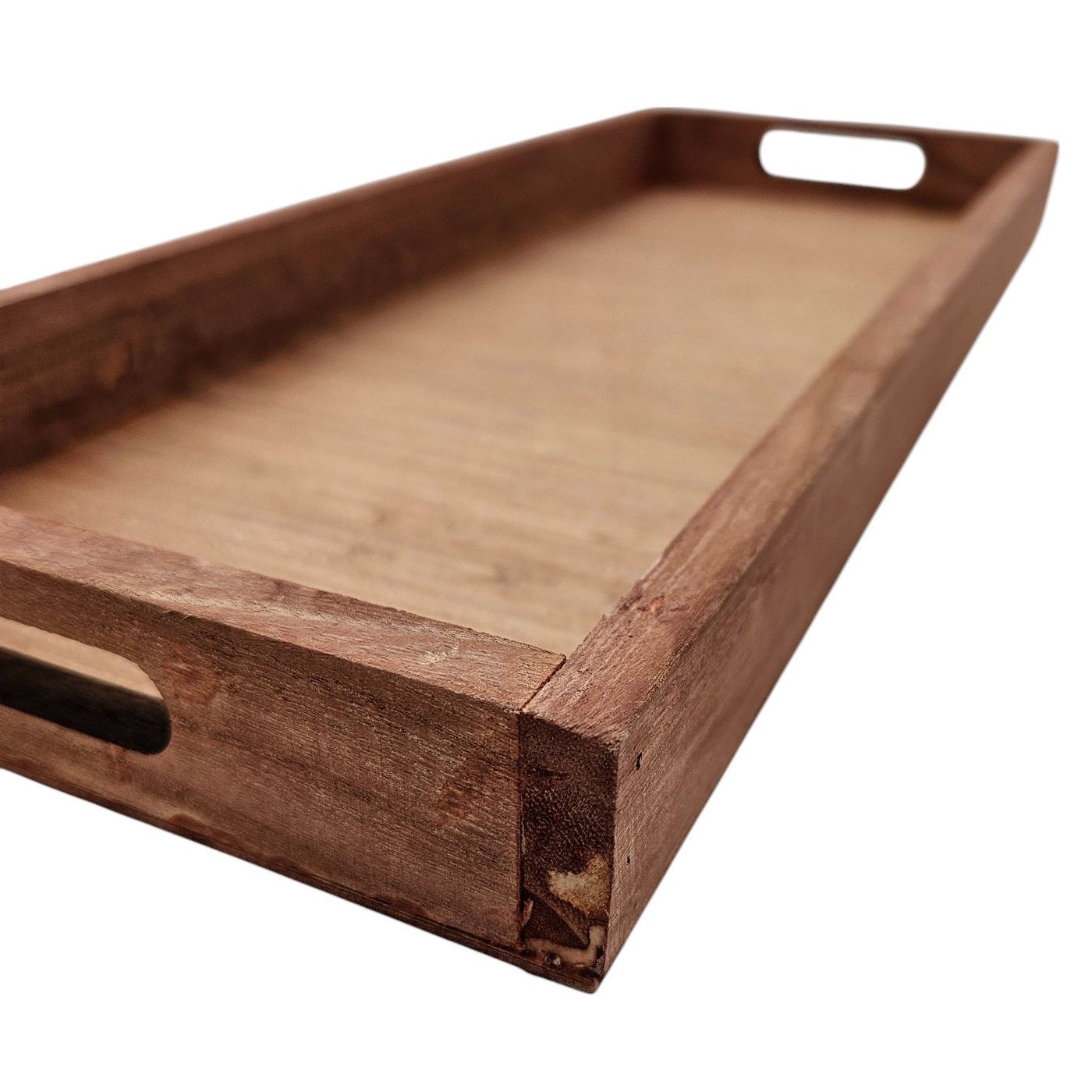 Tray decorative tray serving tray large SET of 2 B-stock wood brown candle tray