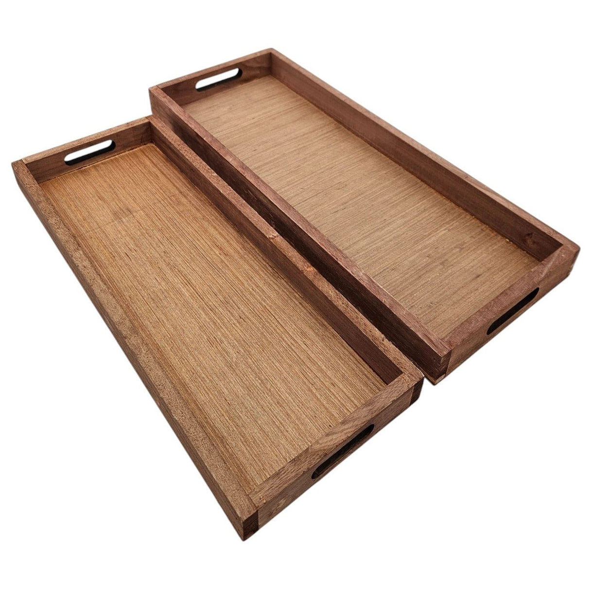 Tray decorative tray serving tray large SET of 2 B-stock wood brown candle tray