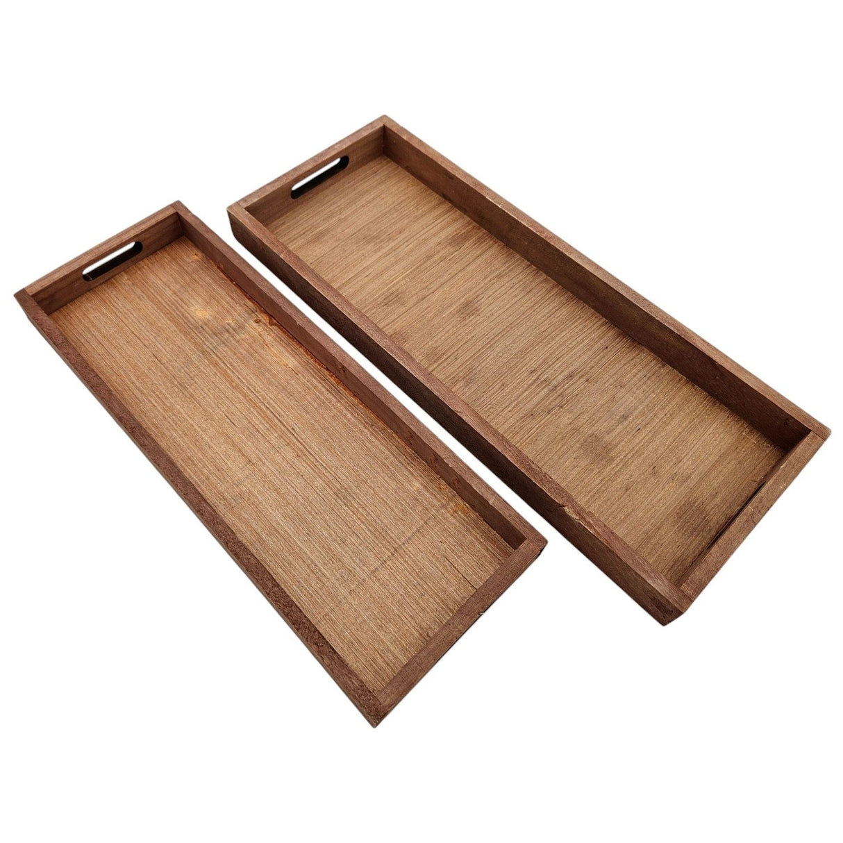 Tray decorative tray serving tray large SET of 2 B-stock wood brown candle tray