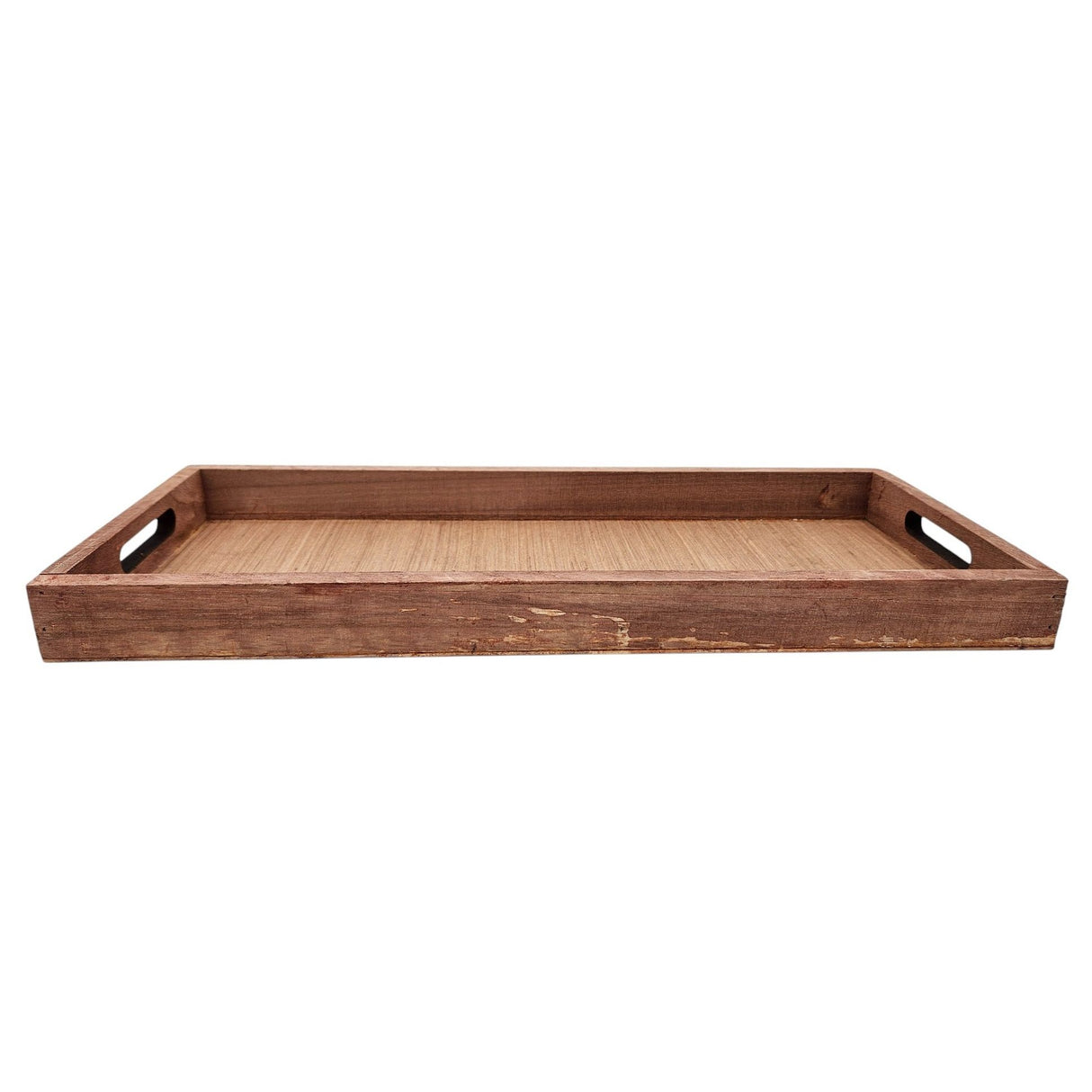 Tray decorative tray serving tray large SET of 2 B-stock wood brown candle tray