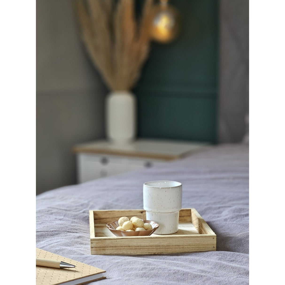 Tray wooden tray 26x26 brown natural decorative tray rectangular candle tray