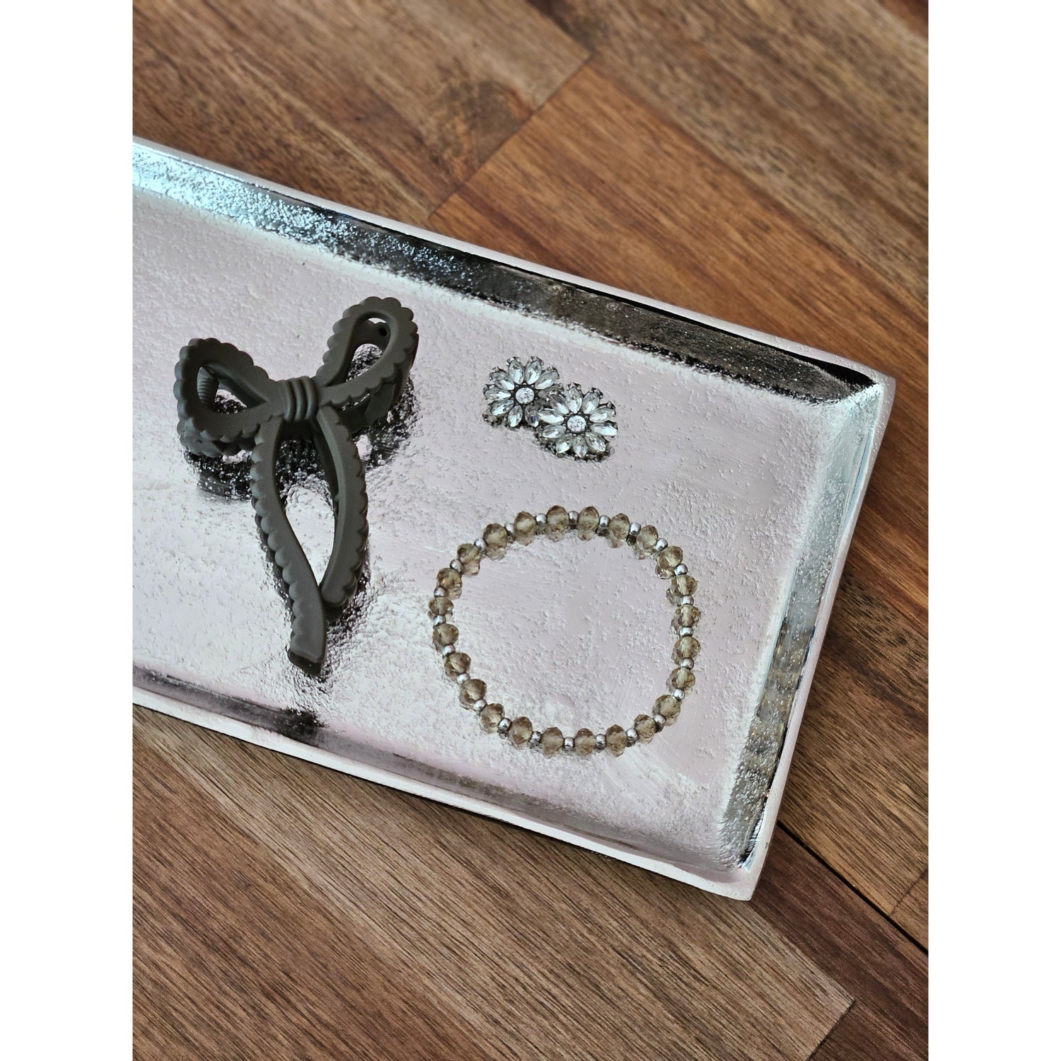 Tray decoration metal 44x13 cm silver candle tray decorative tray decorative bowl rectangular