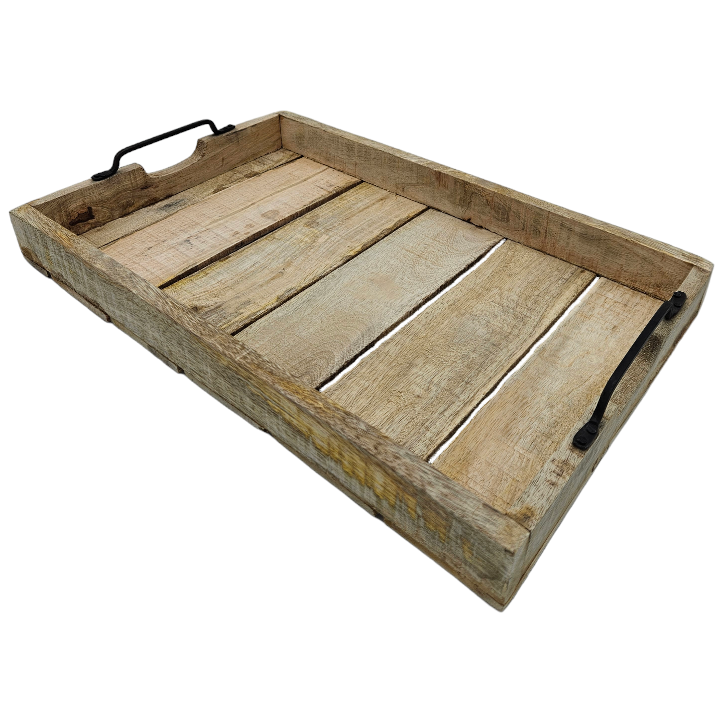 Tablett Dekotablett Holz Mangoholz braun Deko Tischdeko Mango Holztablett B-WARE