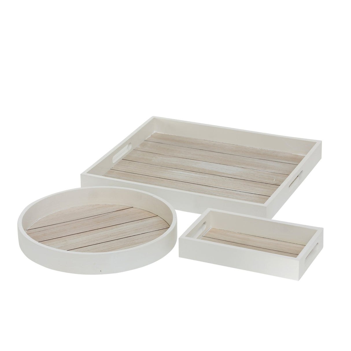 Decorative tray country style white tray small medium large round rectangle wood