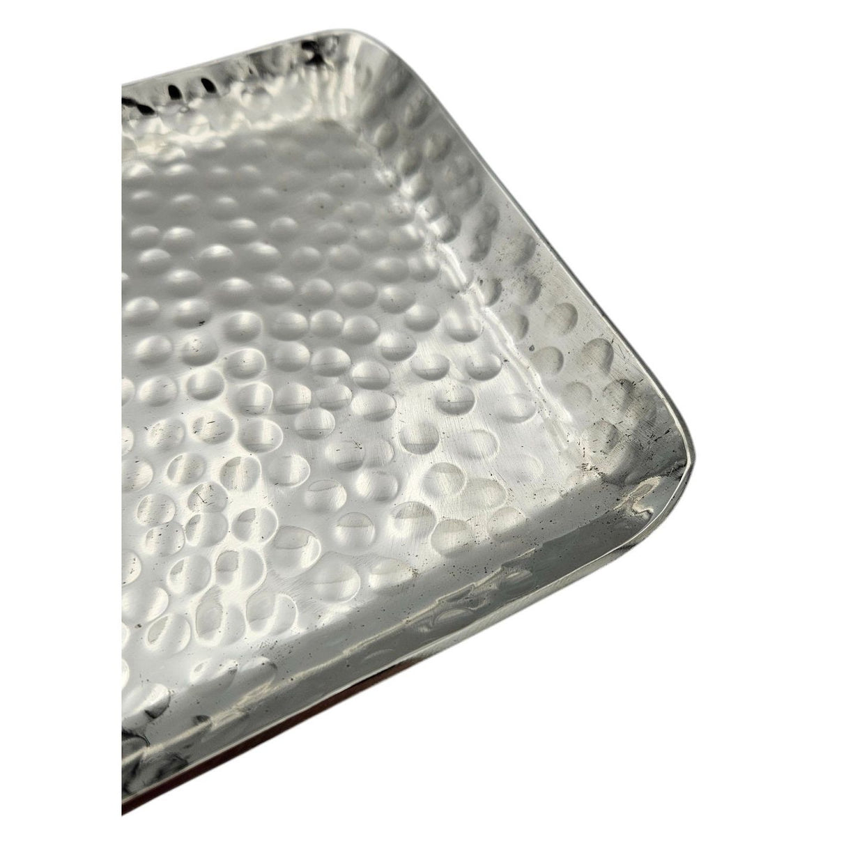 Decorative tray decorative bowl metal silver decorative table decoration bowl tray 45 cm B-WARE