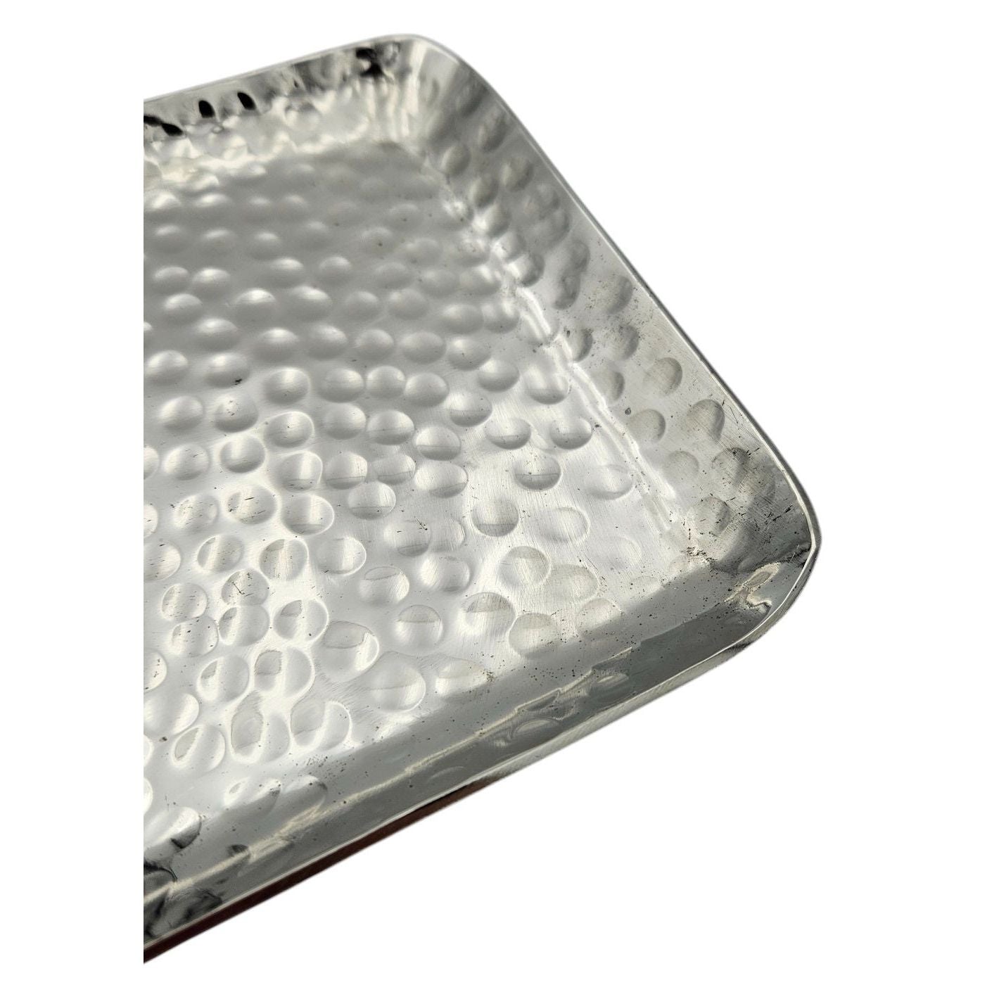 Decorative tray decorative bowl metal silver decorative table decoration bowl tray 45 cm B-WARE