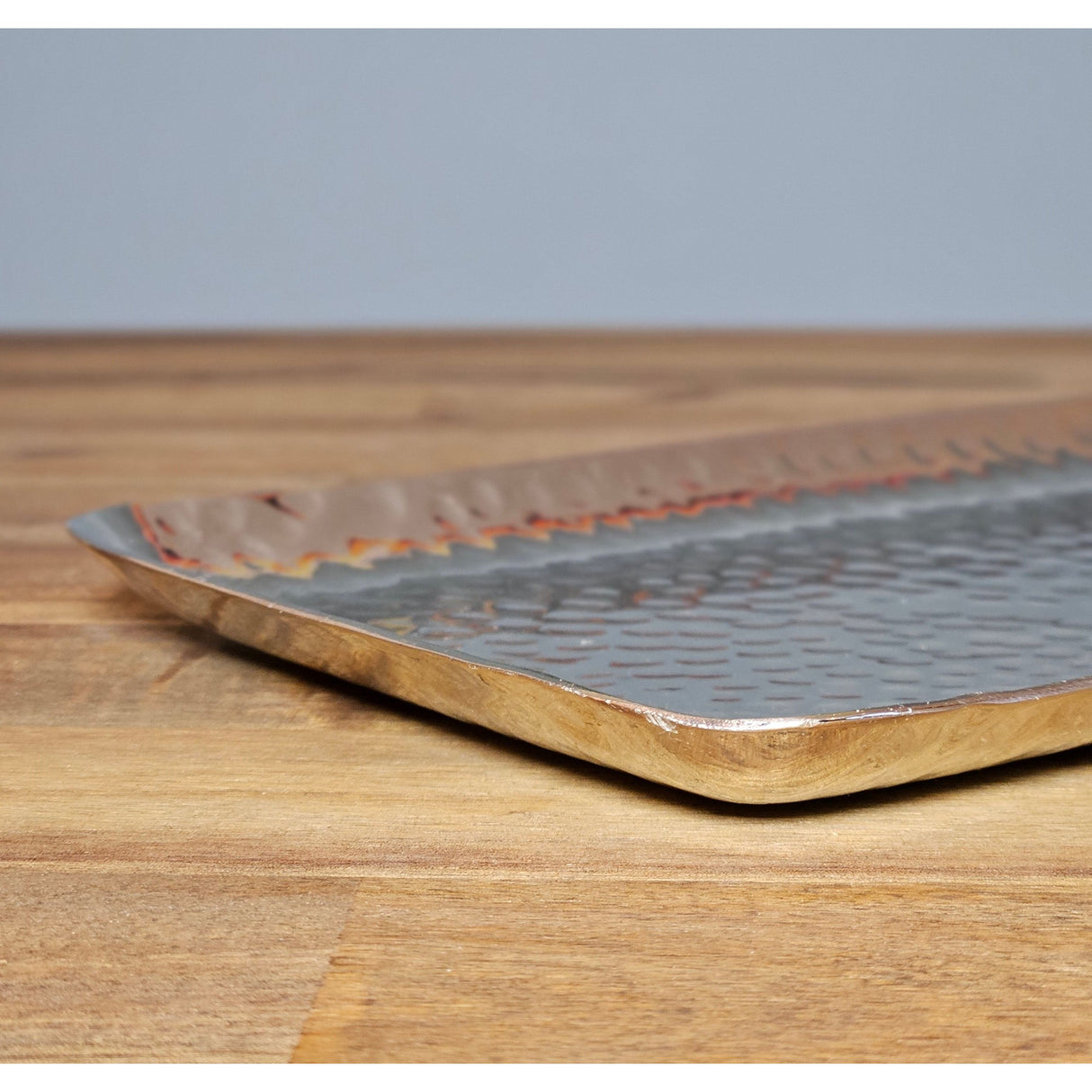 Decorative tray decorative bowl metal silver decorative table decoration bowl tray 45 cm B-WARE