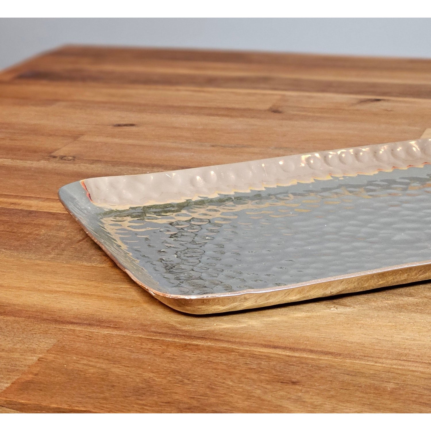 Decorative tray decorative bowl metal silver decorative table decoration bowl tray 45 cm B-WARE