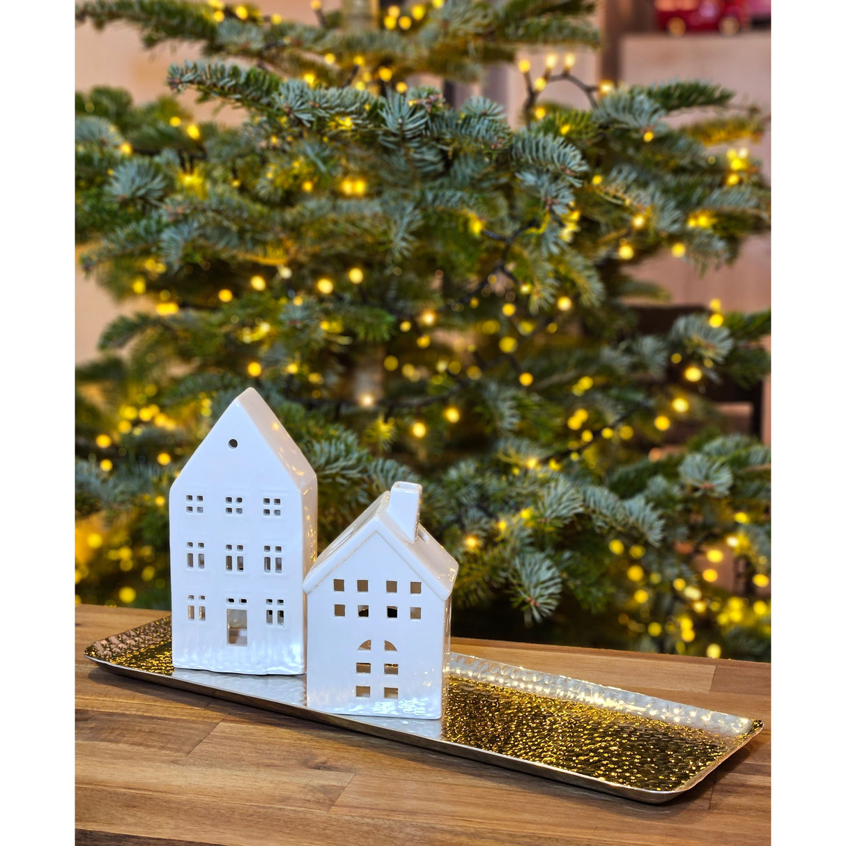 Decorative tray decorative bowl metal silver decorative table decoration bowl tray 45 cm B-WARE