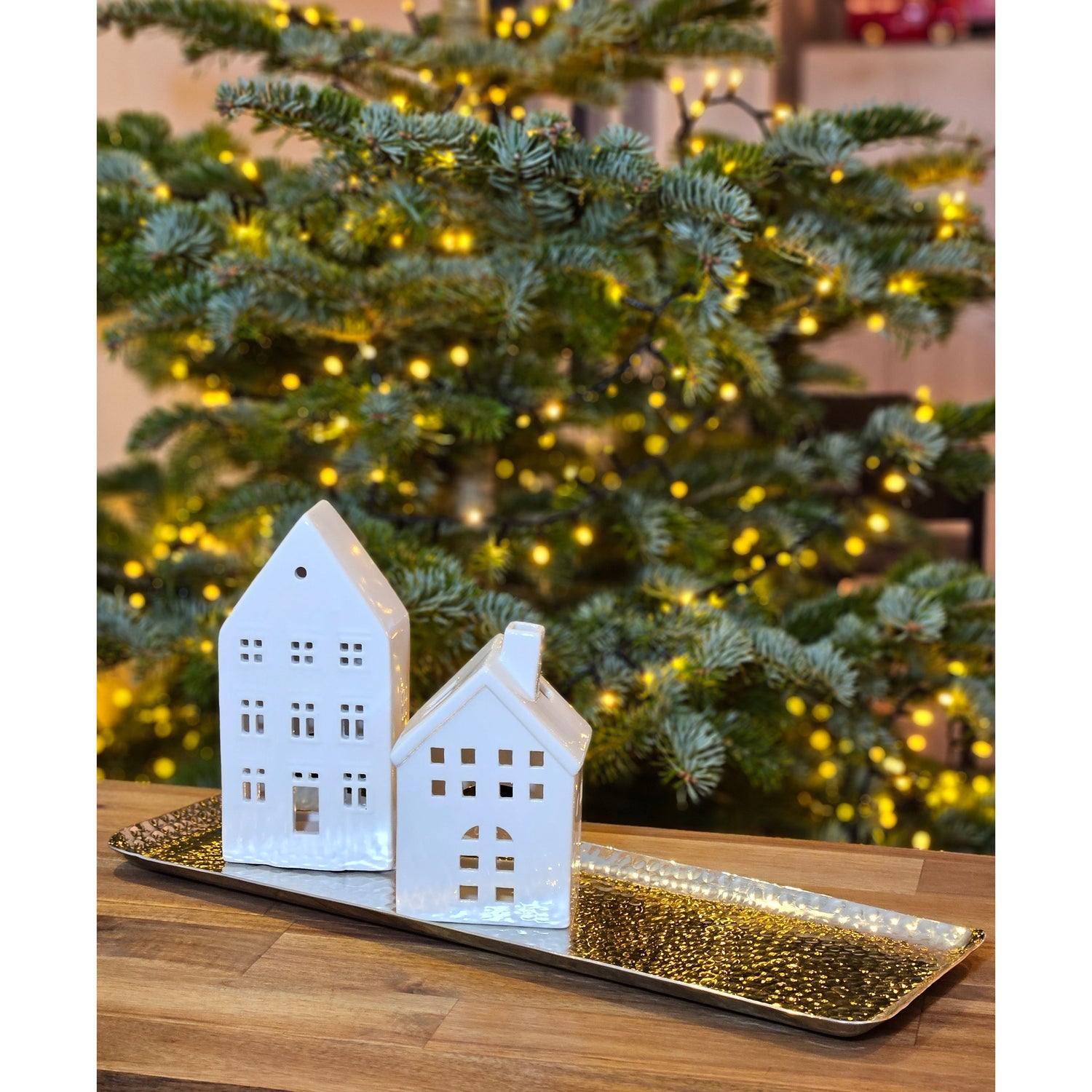 Decorative tray decorative bowl metal silver decorative table decoration bowl tray 45 cm B-WARE