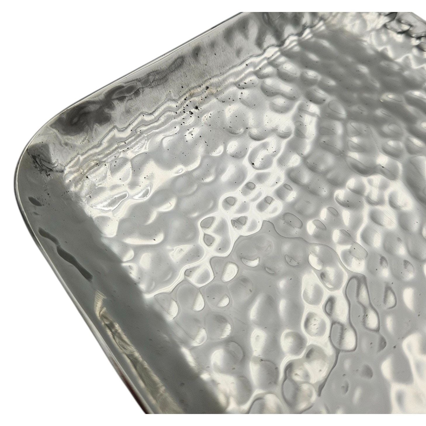 Decorative tray decorative bowl metal silver decorative table decoration bowl tray 45 cm B-WARE