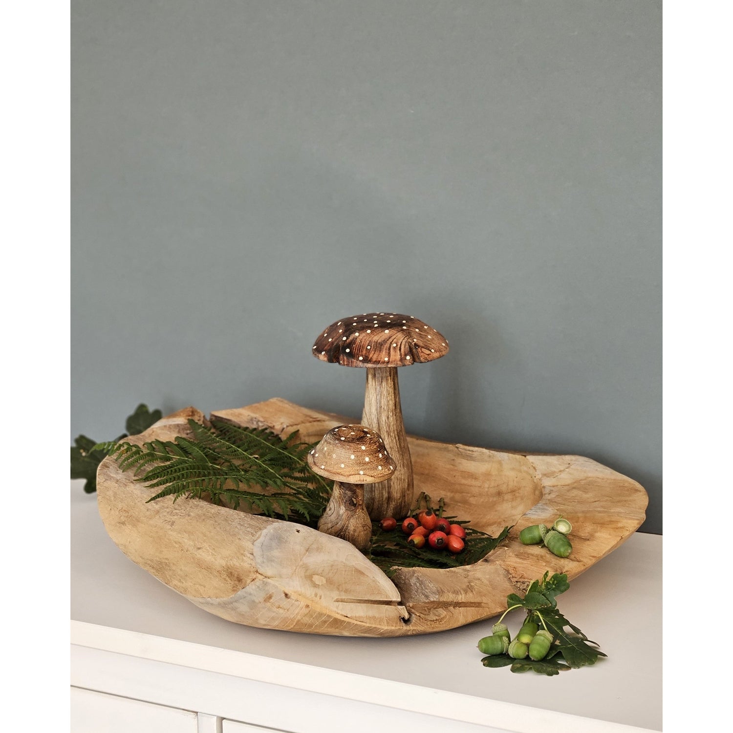 Decorative bowl natural bowl teak wood round Ø 50 cm bowl brown solid stable fruit bowl XL