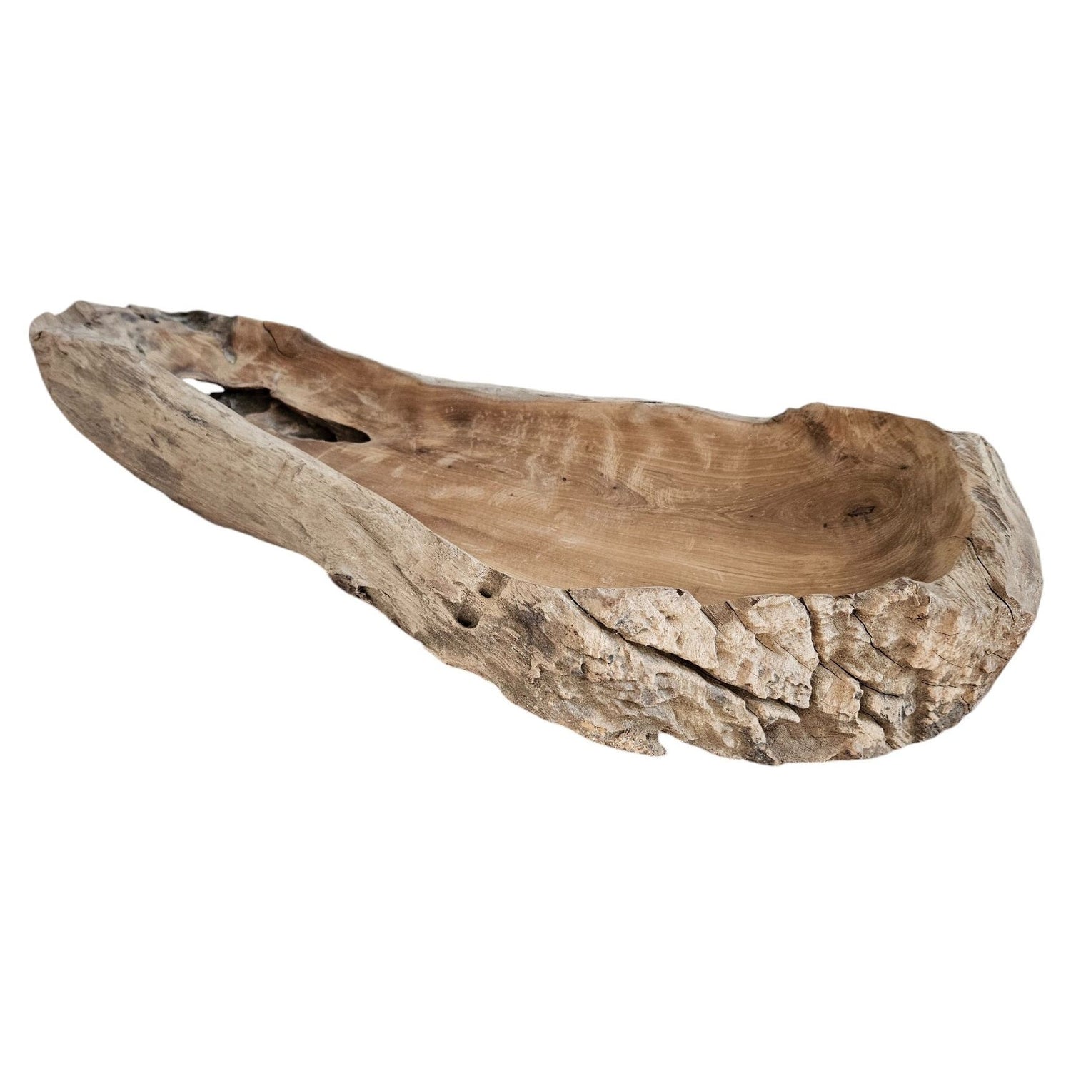 Decorative bowl natural bowl teak wood long 60 cm bowl brown solid stable fruit bowl XL