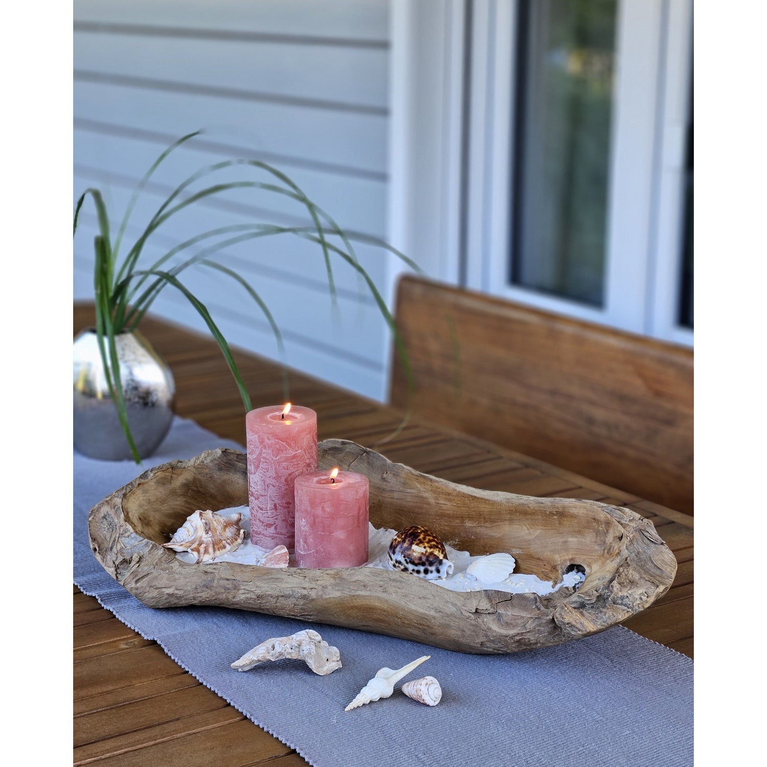 Decorative bowl natural bowl teak wood long 60 cm bowl brown solid stable fruit bowl XL
