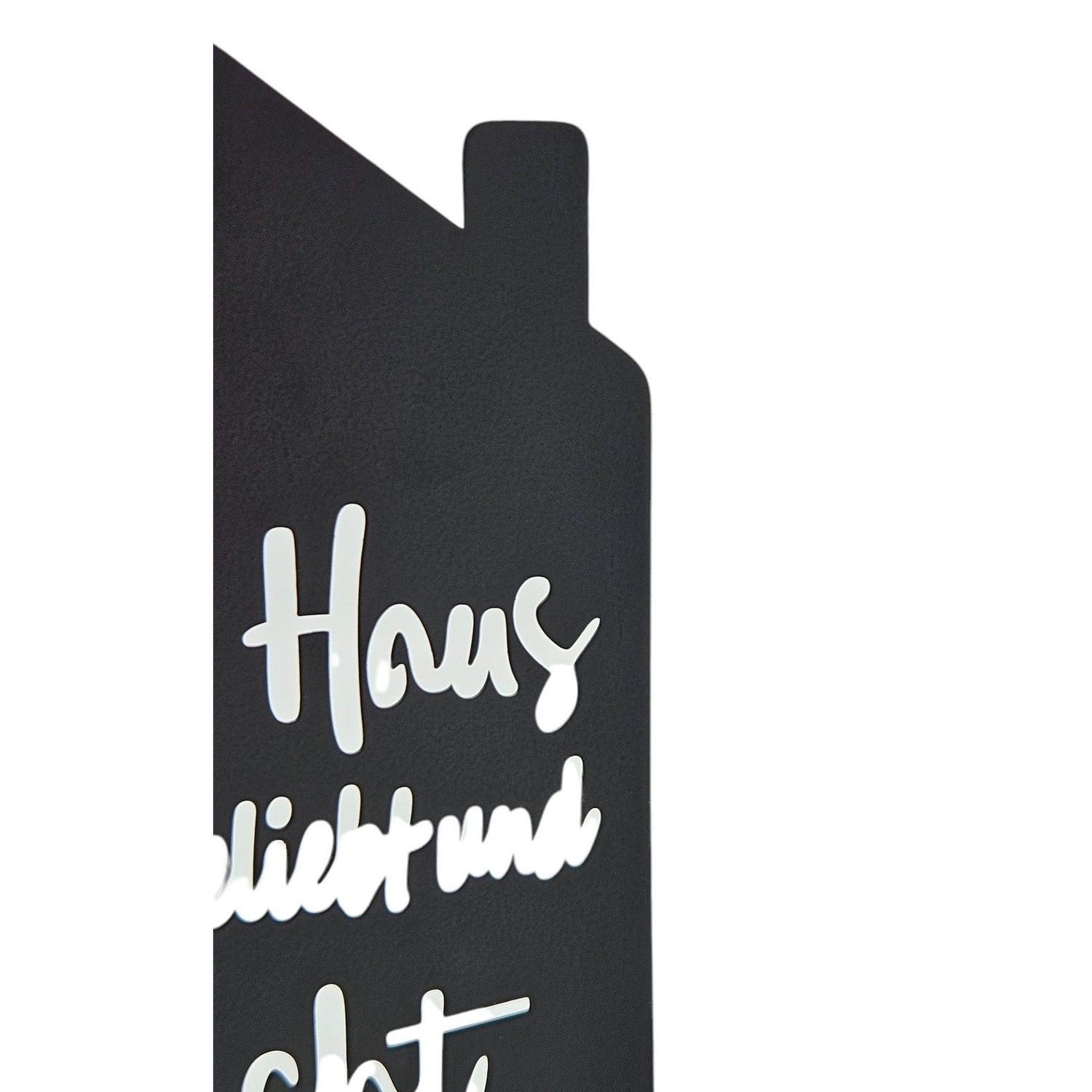 Tealight holder house black set of 2 candle holders metal home sayings