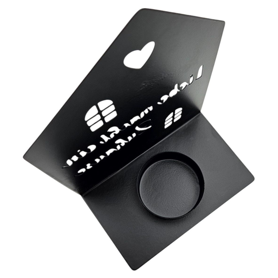 Tealight holder house black set of 2 candle holders metal home sayings