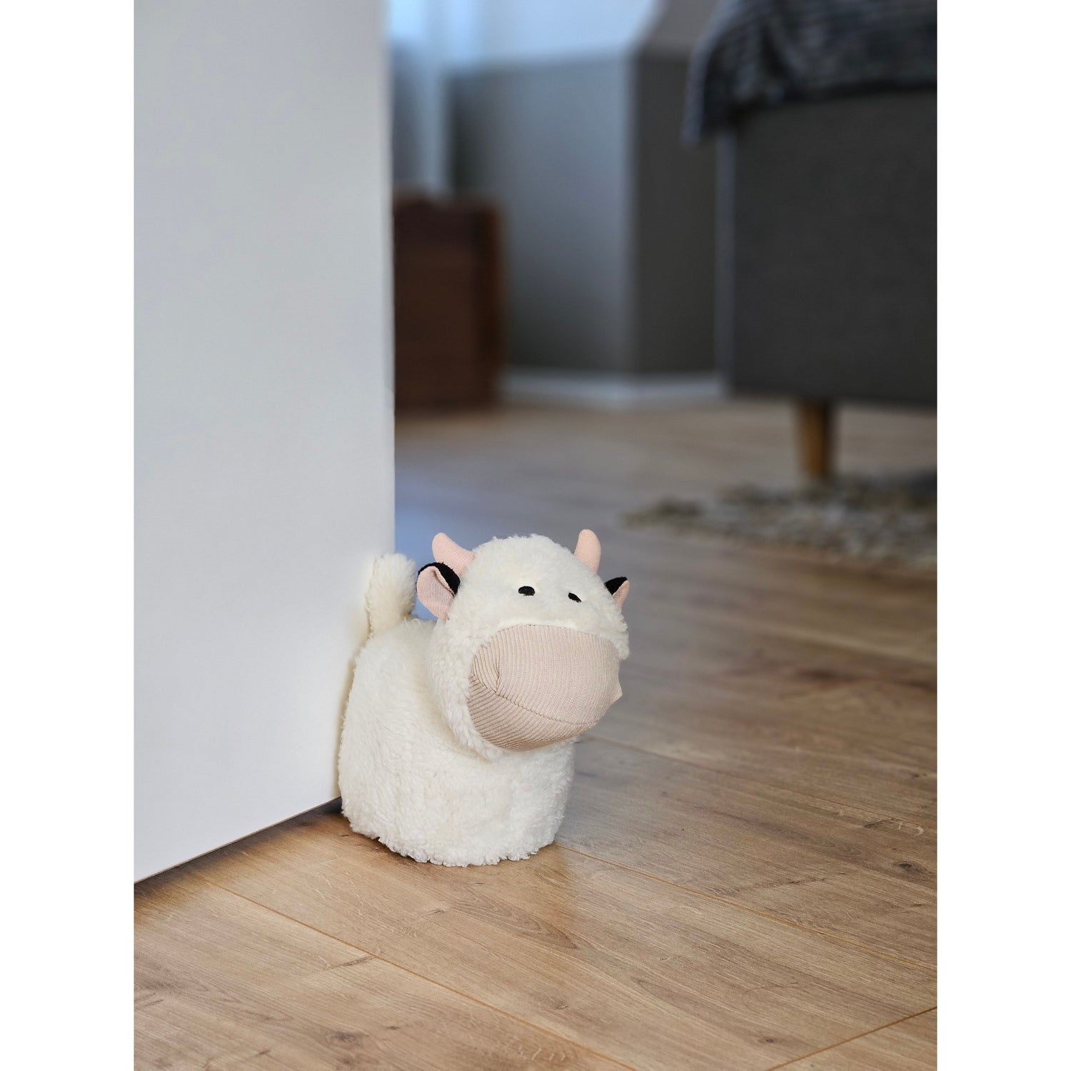 Door stopper door bag sheep cow dog door buffer for floor fabric and sand white beige