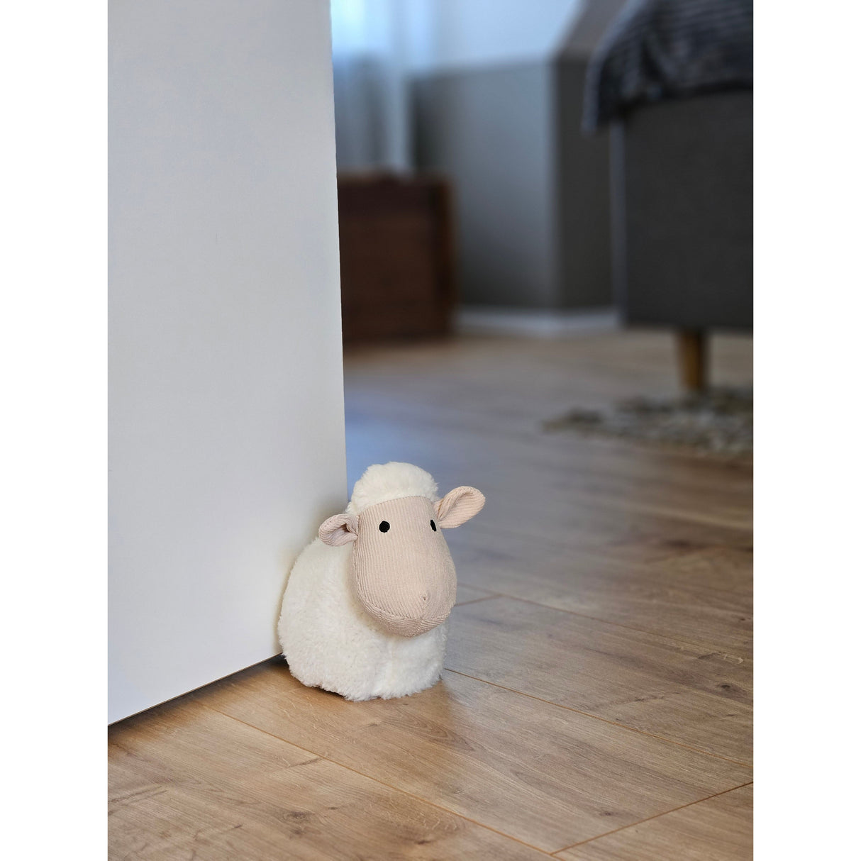 Door stopper door bag sheep cow dog door buffer for floor fabric and sand white beige
