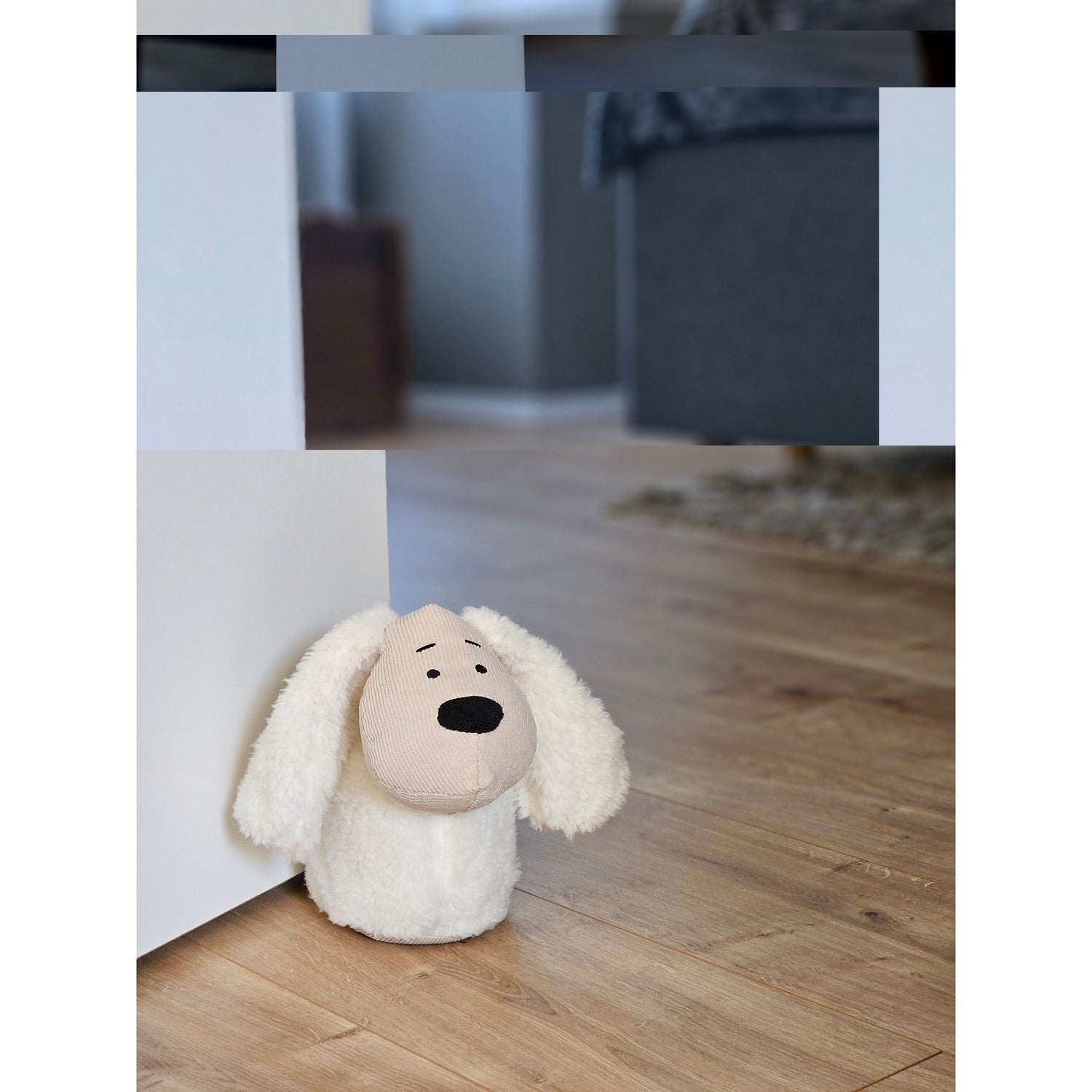 Door stopper door bag sheep cow dog door buffer for floor fabric and sand white beige