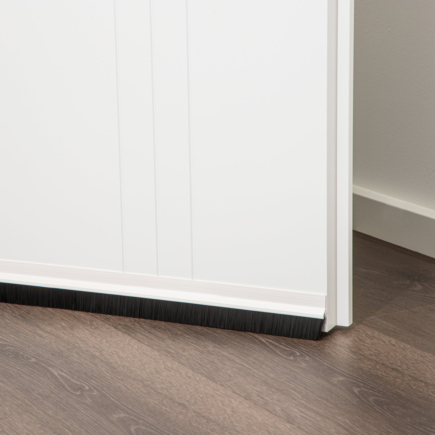 Door strip brush seal door seal 100 cm white brown self-adhesive draught excluder