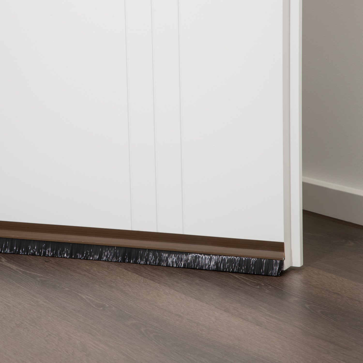 Door strip brush seal door seal 100 cm white brown self-adhesive draught excluder