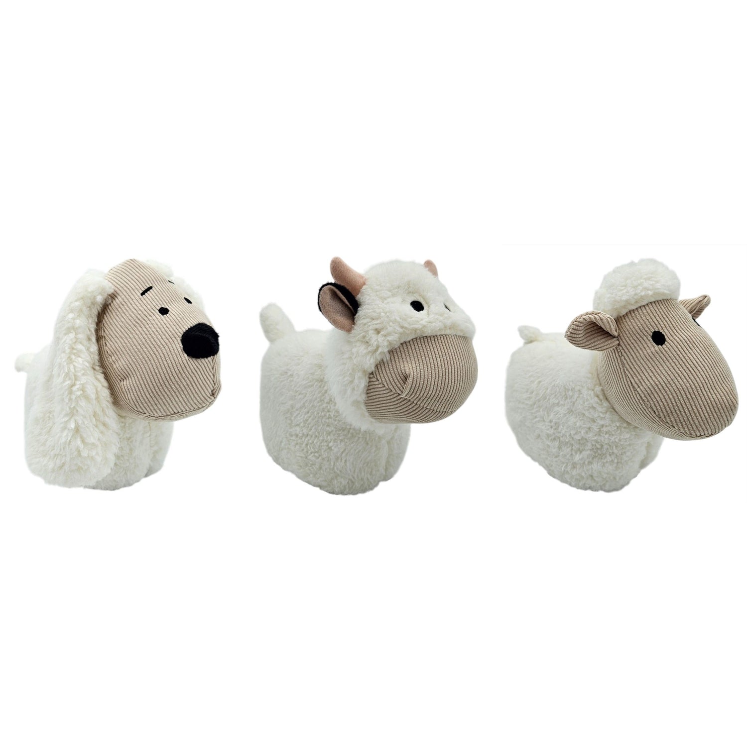 Door stopper door bag sheep cow dog door buffer for floor fabric and sand white beige