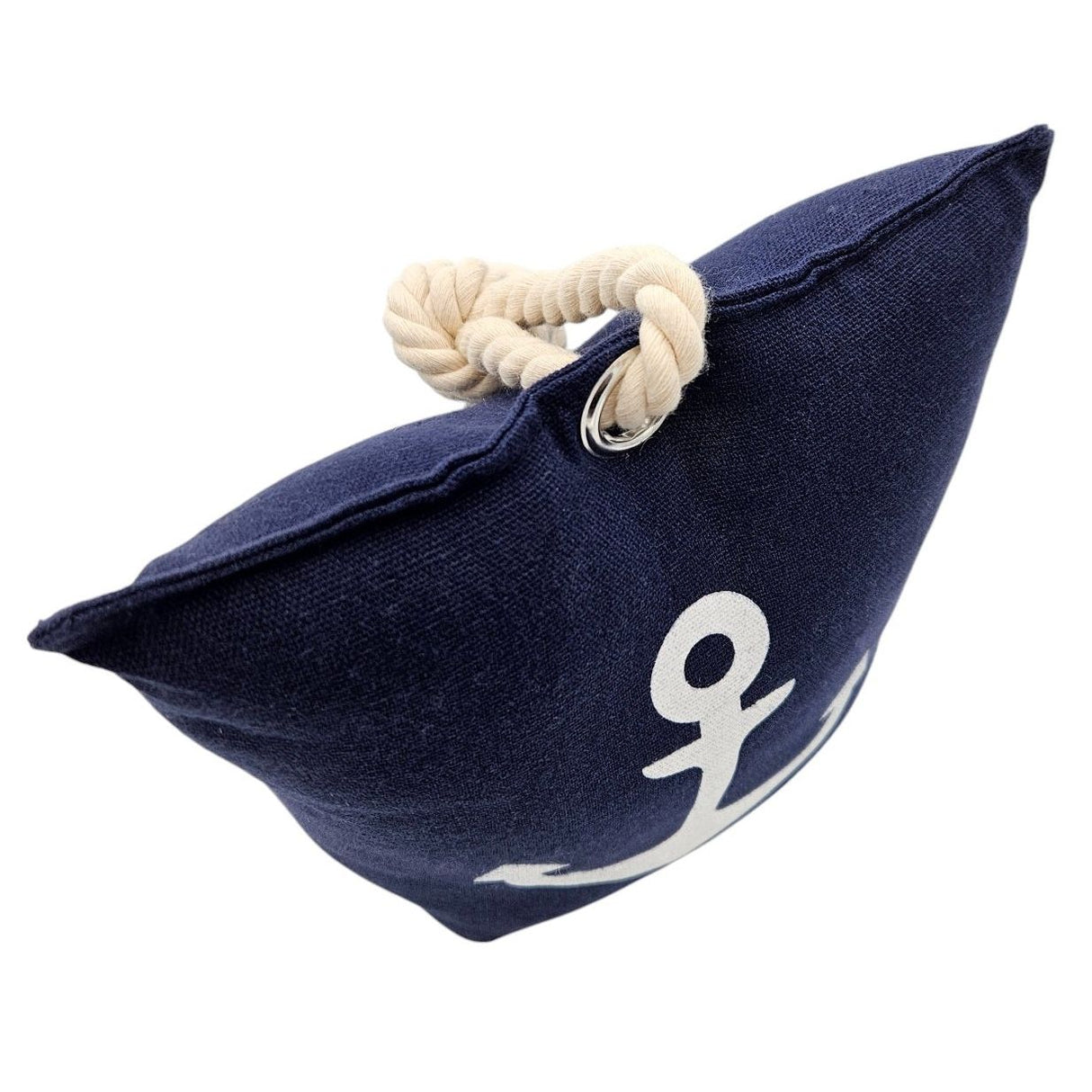Door stop anchor floor 1 kg fabric bag maritime blue white vintage window stopper