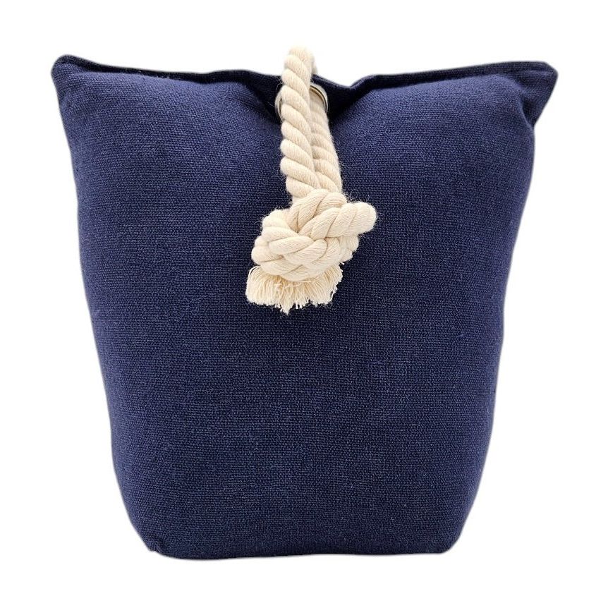 Door stop anchor floor 1 kg fabric bag maritime blue white vintage window stopper