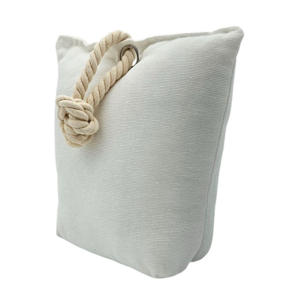 Door stop anchor floor 1 kg fabric bag maritime blue white vintage window stopper