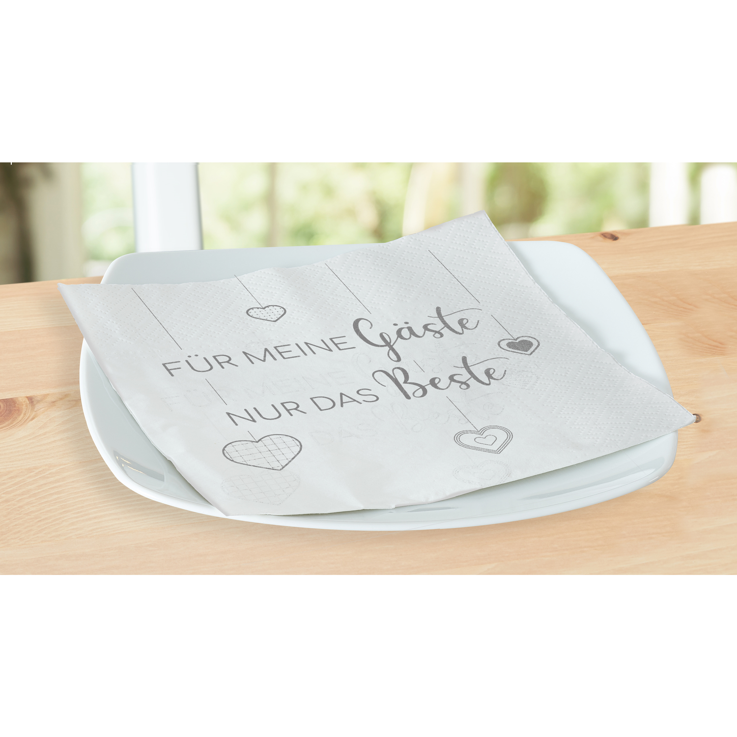 Napkins Paper For my guests only the best 80 pieces Party Fest white 33x33cm