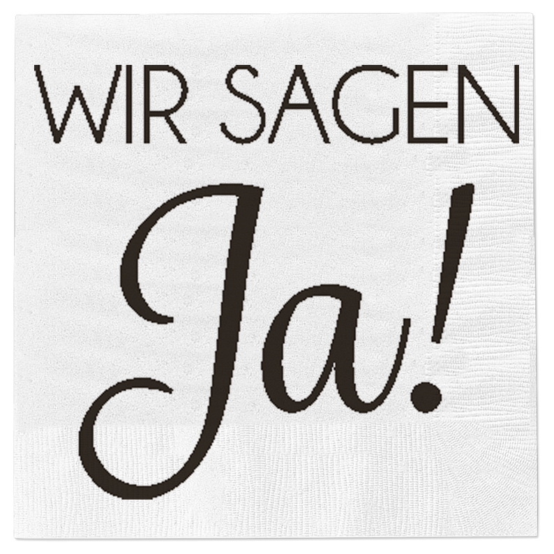 Napkins We say yes 60 pieces wedding celebration party table decoration 33x33 cm white