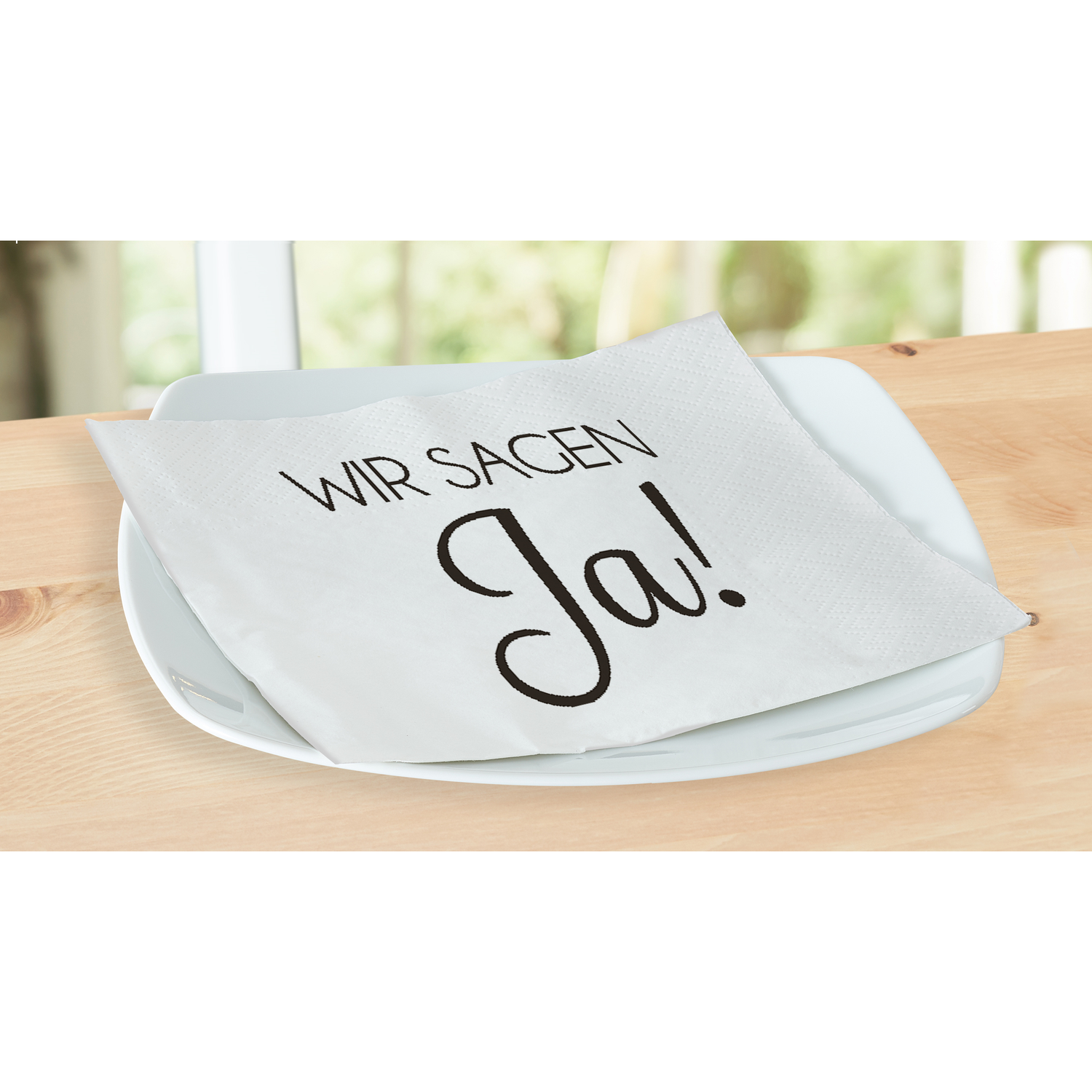 Napkins We say yes 60 pieces wedding celebration party table decoration 33x33 cm white