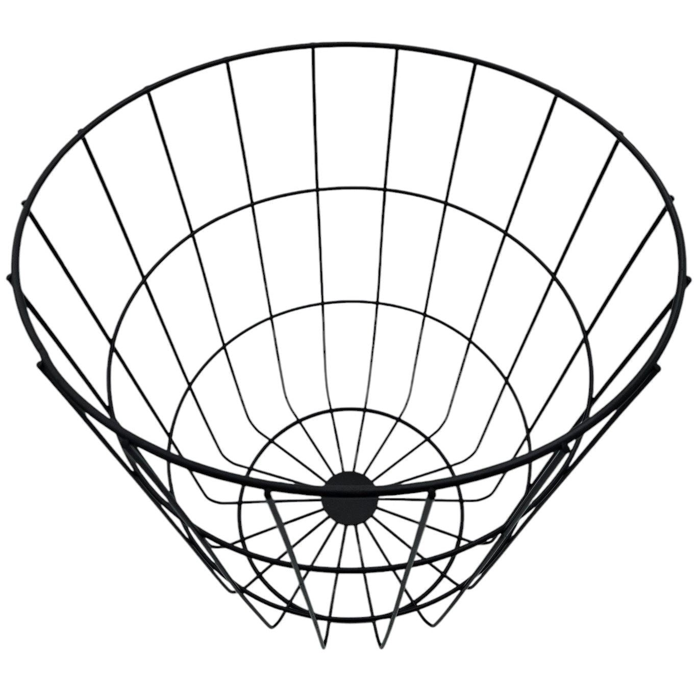 Laundry basket storage basket basket mesh basket round large black metal Ø 39 cm