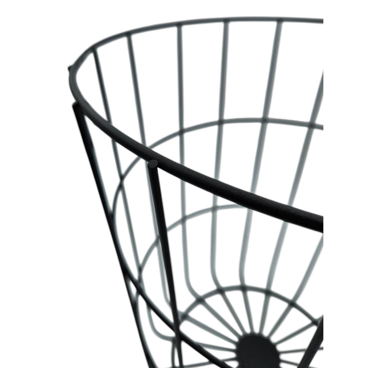 Laundry basket storage basket basket mesh basket round large black metal Ø 39 cm