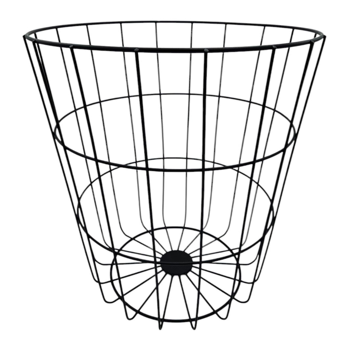 Laundry basket storage basket basket mesh basket round large black metal Ø 39 cm