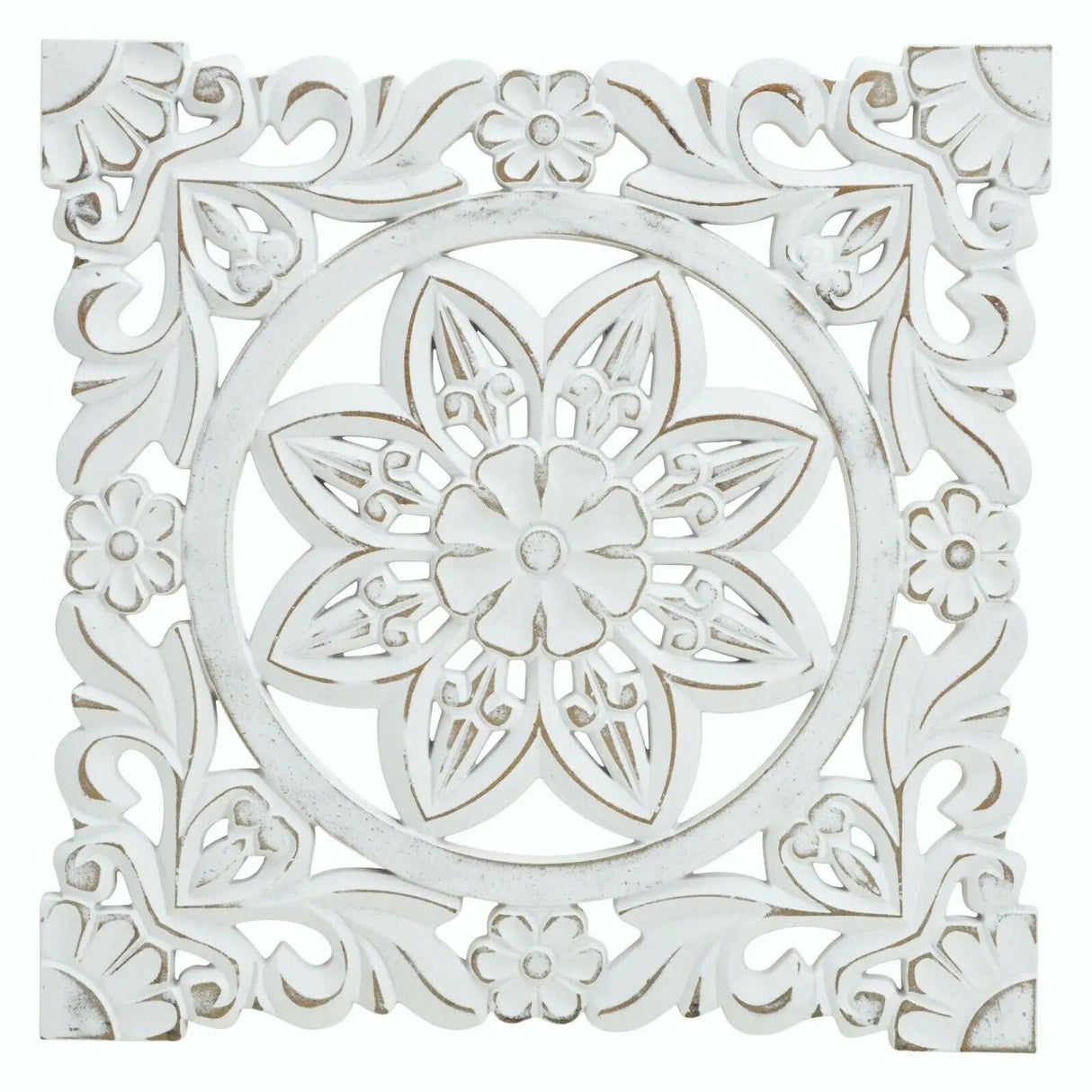 Wall ornament wood white 38x38 cm shabby country house ornament wooden ornament wooden picture