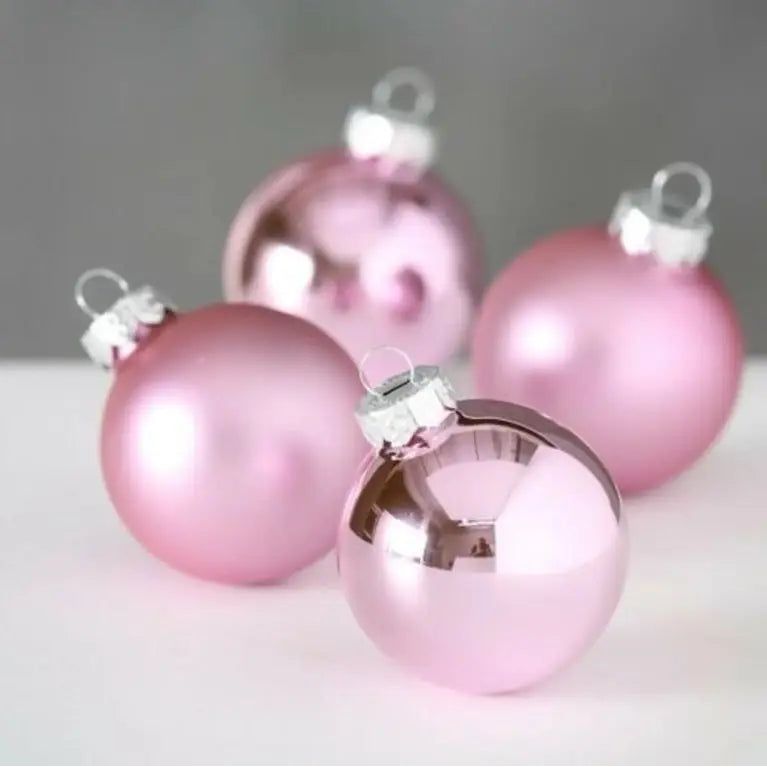 Christmas balls Christmas tree decorations Christmas tree balls glass balls light pink, Ø 6 cm, 10-piece ball set