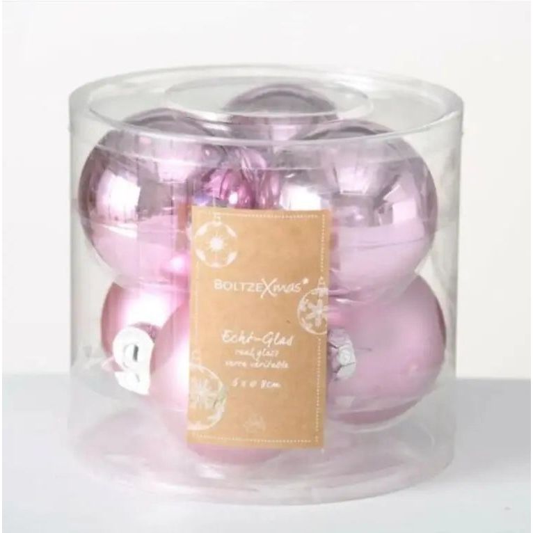 Christmas balls Christmas tree decorations Christmas tree balls glass balls light pink, Ø 8 cm, set of 6 balls