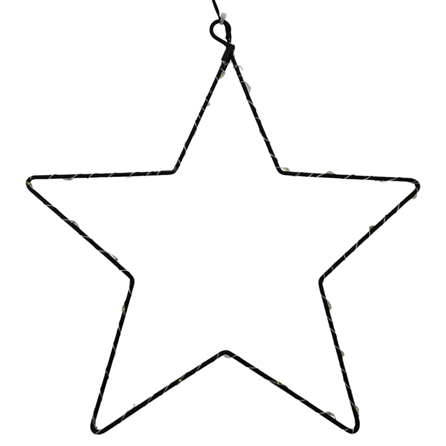 Star LED warm white Christmas star metal black metal star battery timer Ø 30 cm