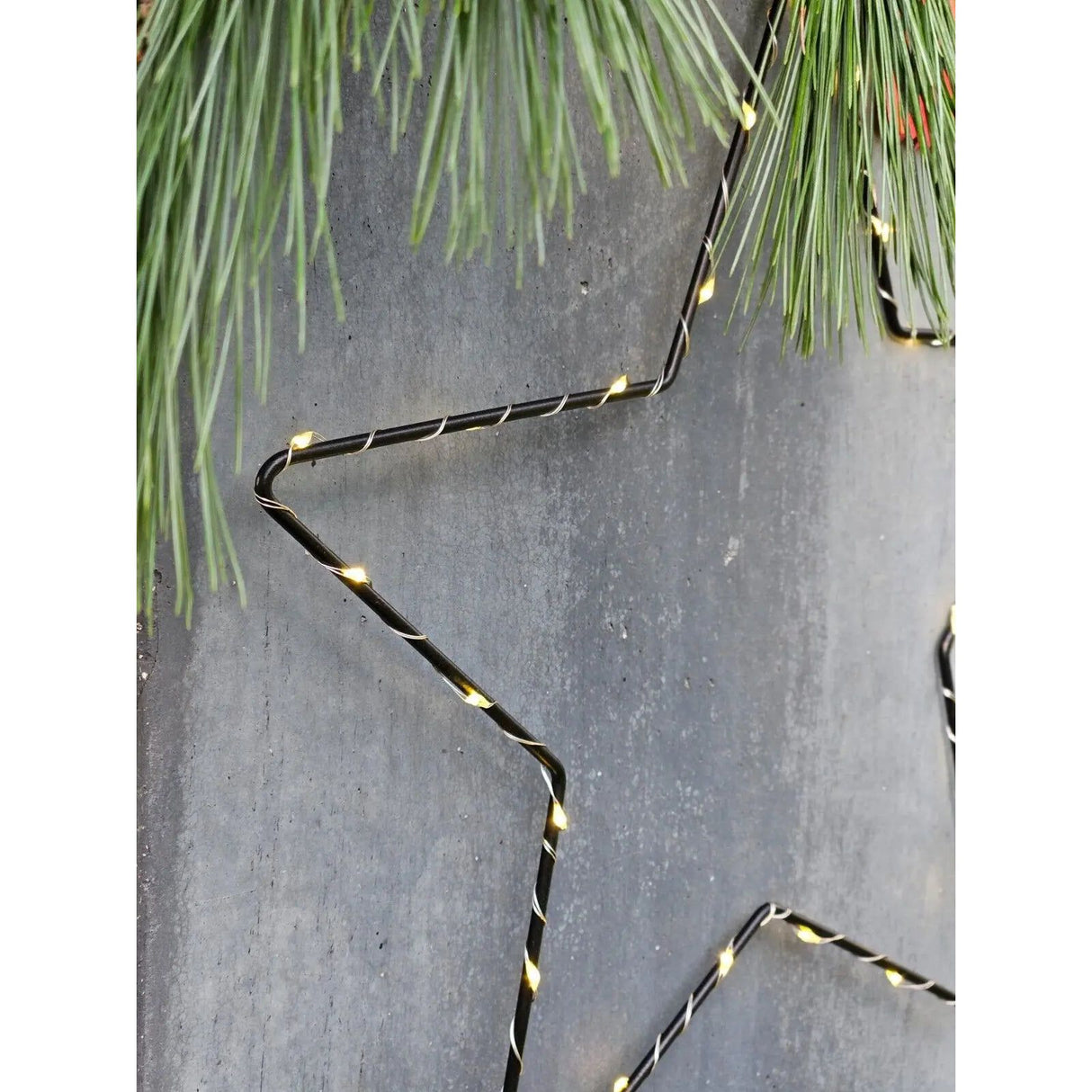 Star LED warm white Christmas star metal black metal star battery timer Ø 30 cm