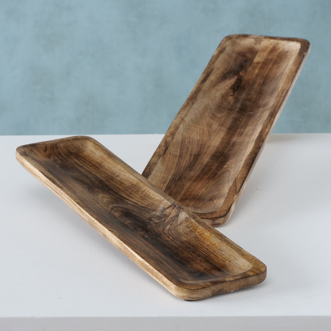 Decorative bowl long tray bowl table decoration rectangular XXL candle plate mango wood